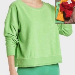 JoyLab Joy Lab top relaxed fit sweatshirt criss cross back French terry